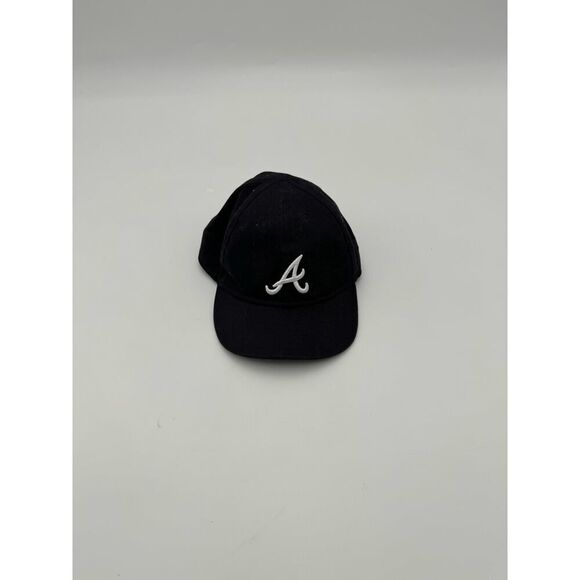 Vintage New Era Atlanta Braves '47 Brand Clean Up Black Hat White Logo Outdoor - Picture 1 of 5